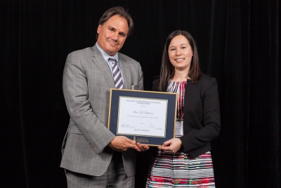 Dr. Sian Patterson receiving teaching award